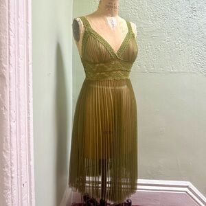 Vintage Betsey Johnson Dress Green Lace Dress